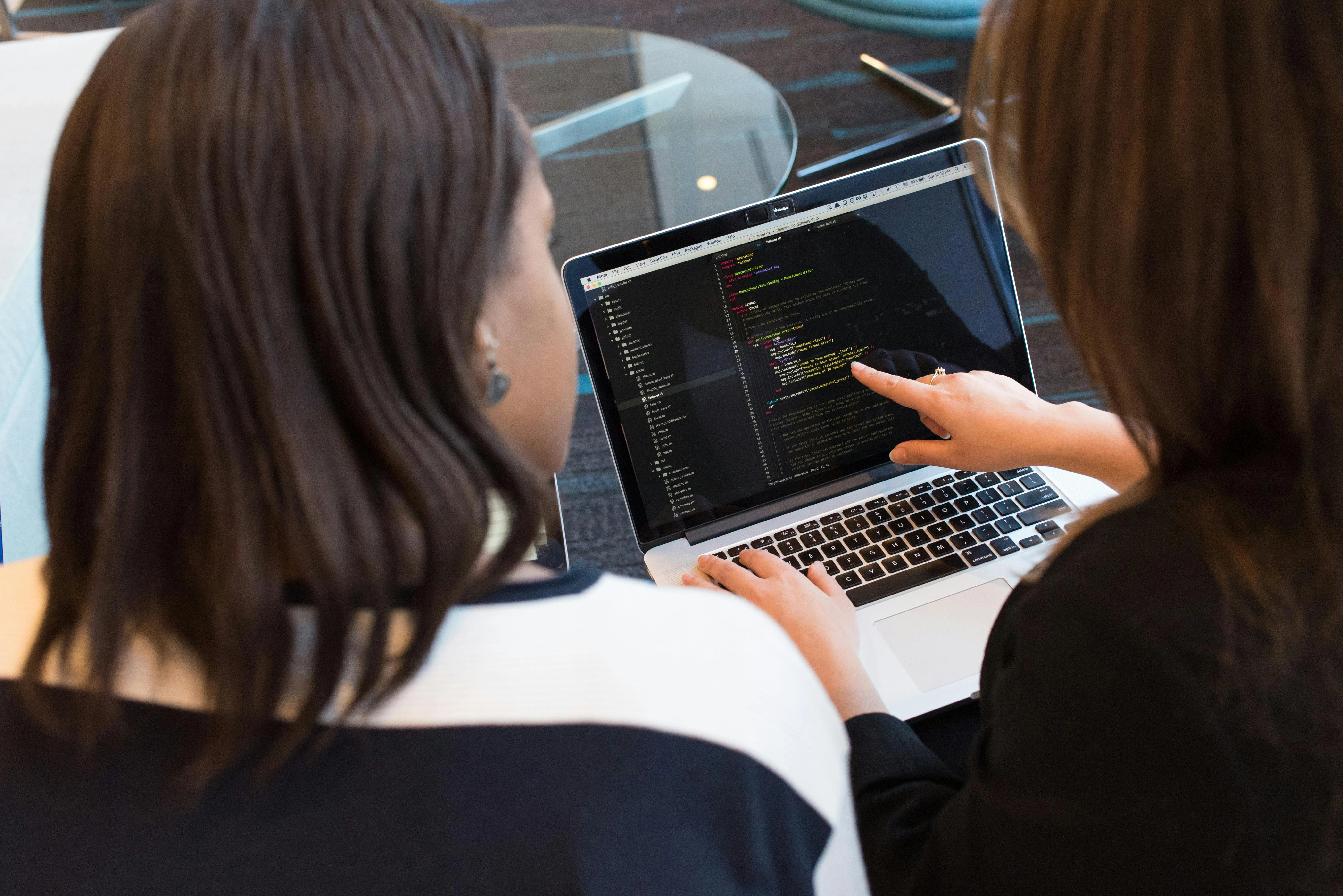 Girls working on laptop